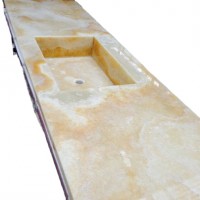 Cheapest Yellow Onyx Stone Price Marble Bathroom Countertop Basin